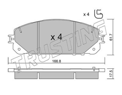 10160 TRUSTING Комплект тормозных колодок, дисковый тормоз