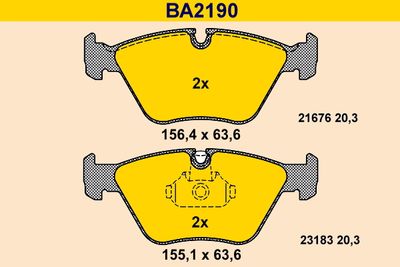 BA2190 BARUM Комплект тормозных колодок, дисковый тормоз