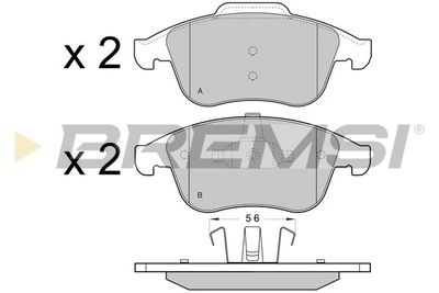 BP3431 BREMSI Комплект тормозных колодок, дисковый тормоз