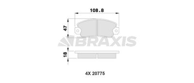 AA0030 BRAXIS Комплект тормозных колодок, дисковый тормоз