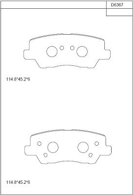 KD6367 ASIMCO Комплект тормозных колодок, дисковый тормоз