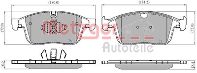 1170923 METZGER Комплект тормозных колодок, дисковый тормоз