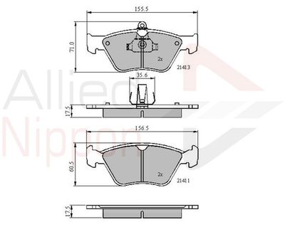 ADB0738 COMLINE Комплект тормозных колодок, дисковый тормоз