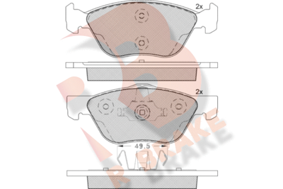 RB1125203 R BRAKE Комплект тормозных колодок, дисковый тормоз