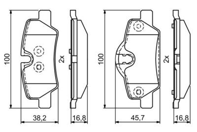 0986495400 BOSCH Комплект тормозных колодок, дисковый тормоз