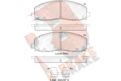 RB2054 R BRAKE Комплект тормозных колодок, дисковый тормоз