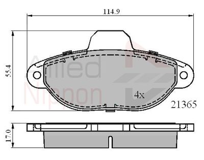 ADB0509 COMLINE Комплект тормозных колодок, дисковый тормоз