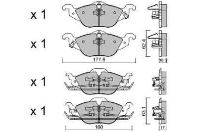 BPOP1006 AISIN Комплект тормозных колодок, дисковый тормоз