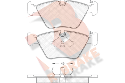 RB0883 R BRAKE Комплект тормозных колодок, дисковый тормоз