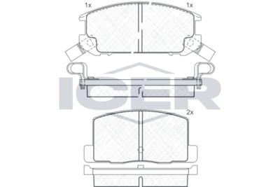 180656 ICER Комплект тормозных колодок, дисковый тормоз