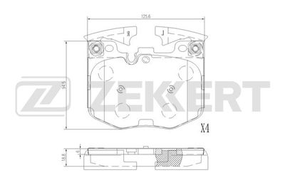 BS1530 ZEKKERT Комплект тормозных колодок, дисковый тормоз