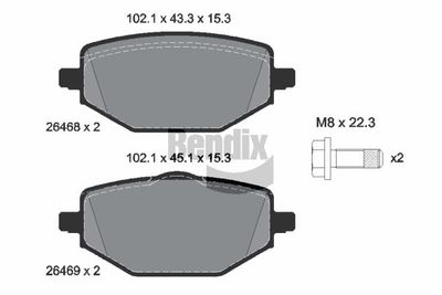 BPD2393 BENDIX Braking Комплект тормозных колодок, дисковый тормоз