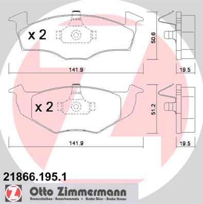 218661951 ZIMMERMANN Комплект тормозных колодок, дисковый тормоз