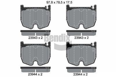 BPD2067 BENDIX Braking Комплект тормозных колодок, дисковый тормоз