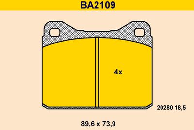 BA2109 BARUM Комплект тормозных колодок, дисковый тормоз