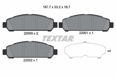 2599901 TEXTAR Комплект тормозных колодок, дисковый тормоз