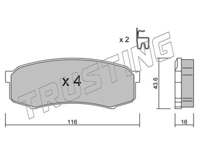 4470 TRUSTING Комплект тормозных колодок, дисковый тормоз