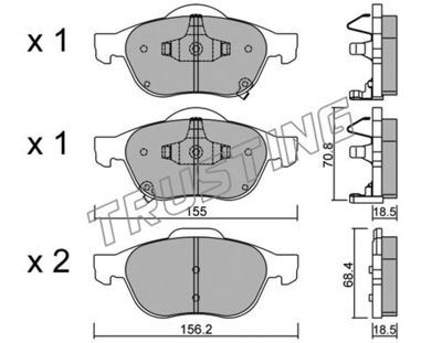 4640 TRUSTING Комплект тормозных колодок, дисковый тормоз