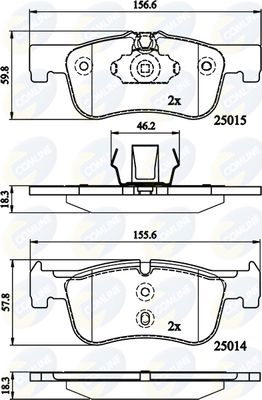 CBP02148 COMLINE Комплект тормозных колодок, дисковый тормоз