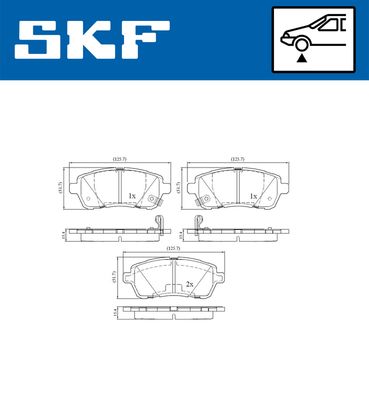 VKBP80096A SKF Комплект тормозных колодок, дисковый тормоз