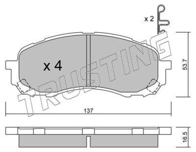 7780 TRUSTING Комплект тормозных колодок, дисковый тормоз