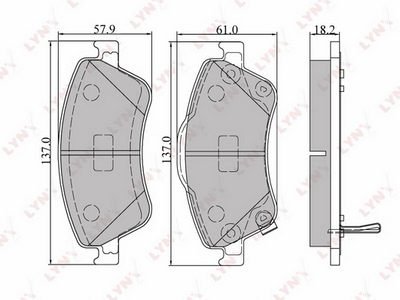 BD7546 LYNXauto Комплект тормозных колодок, дисковый тормоз