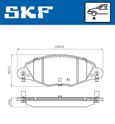 VKBP80447E SKF Комплект тормозных колодок, дисковый тормоз