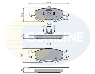 CBP01791 COMLINE Комплект тормозных колодок, дисковый тормоз