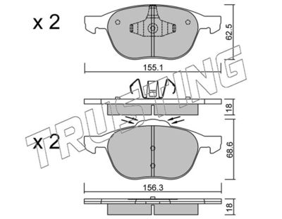 5501 TRUSTING Комплект тормозных колодок, дисковый тормоз