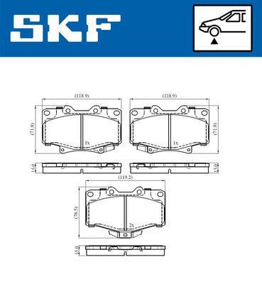 VKBP80537A SKF Комплект тормозных колодок, дисковый тормоз