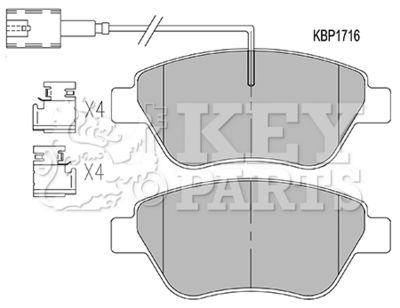 KBP1716 KEY PARTS Комплект тормозных колодок, дисковый тормоз