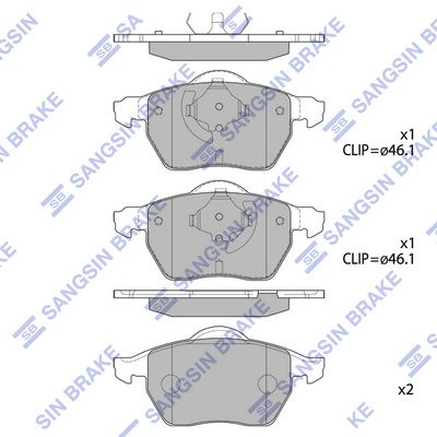 SP2001B Hi-Q Комплект тормозных колодок, дисковый тормоз