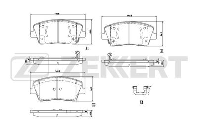 BS1306 ZEKKERT Комплект тормозных колодок, дисковый тормоз