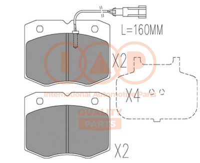 70400070 IAP QUALITY PARTS Комплект тормозных колодок, дисковый тормоз