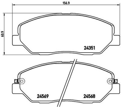 P30036 BREMBO Комплект тормозных колодок, дисковый тормоз