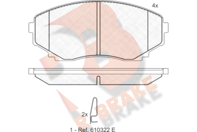 RB1345 R BRAKE Комплект тормозных колодок, дисковый тормоз