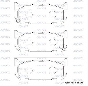 SN952P ADVICS Комплект тормозных колодок, дисковый тормоз