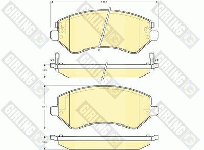 6141261 GIRLING Комплект тормозных колодок, дисковый тормоз