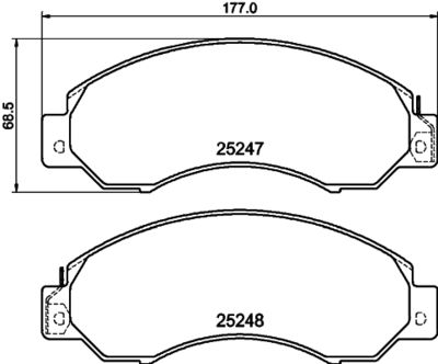 8DB355040701 HELLA Комплект тормозных колодок, дисковый тормоз