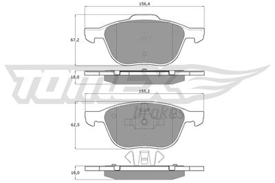 TX1305 TOMEX Brakes Комплект тормозных колодок, дисковый тормоз