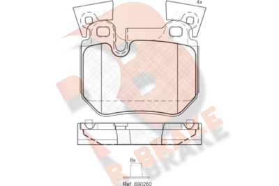 RB1965 R BRAKE Комплект тормозных колодок, дисковый тормоз