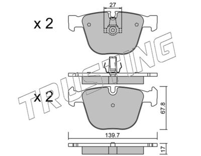 7899 TRUSTING Комплект тормозных колодок, дисковый тормоз
