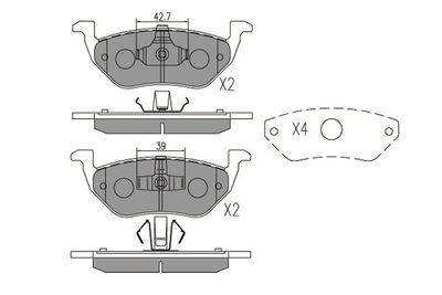 KBP4568 KAVO PARTS Комплект тормозных колодок, дисковый тормоз