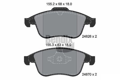 BPD2198 BENDIX Braking Комплект тормозных колодок, дисковый тормоз