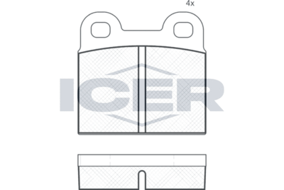 180059 ICER Комплект тормозных колодок, дисковый тормоз