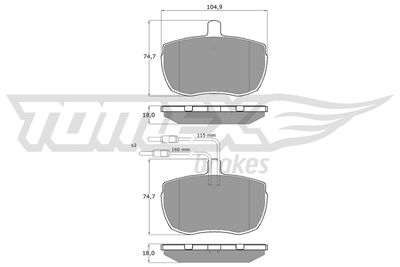 TX1122 TOMEX Brakes Комплект тормозных колодок, дисковый тормоз