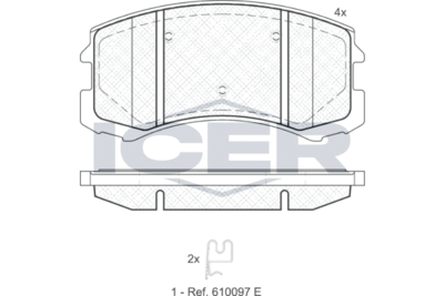 181618 ICER Комплект тормозных колодок, дисковый тормоз