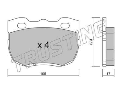 1801 TRUSTING Комплект тормозных колодок, дисковый тормоз