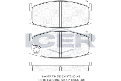 180297 ICER Комплект тормозных колодок, дисковый тормоз