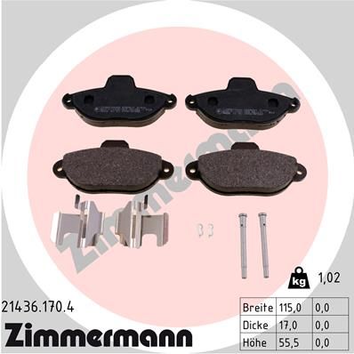 214361704 ZIMMERMANN Комплект тормозных колодок, дисковый тормоз